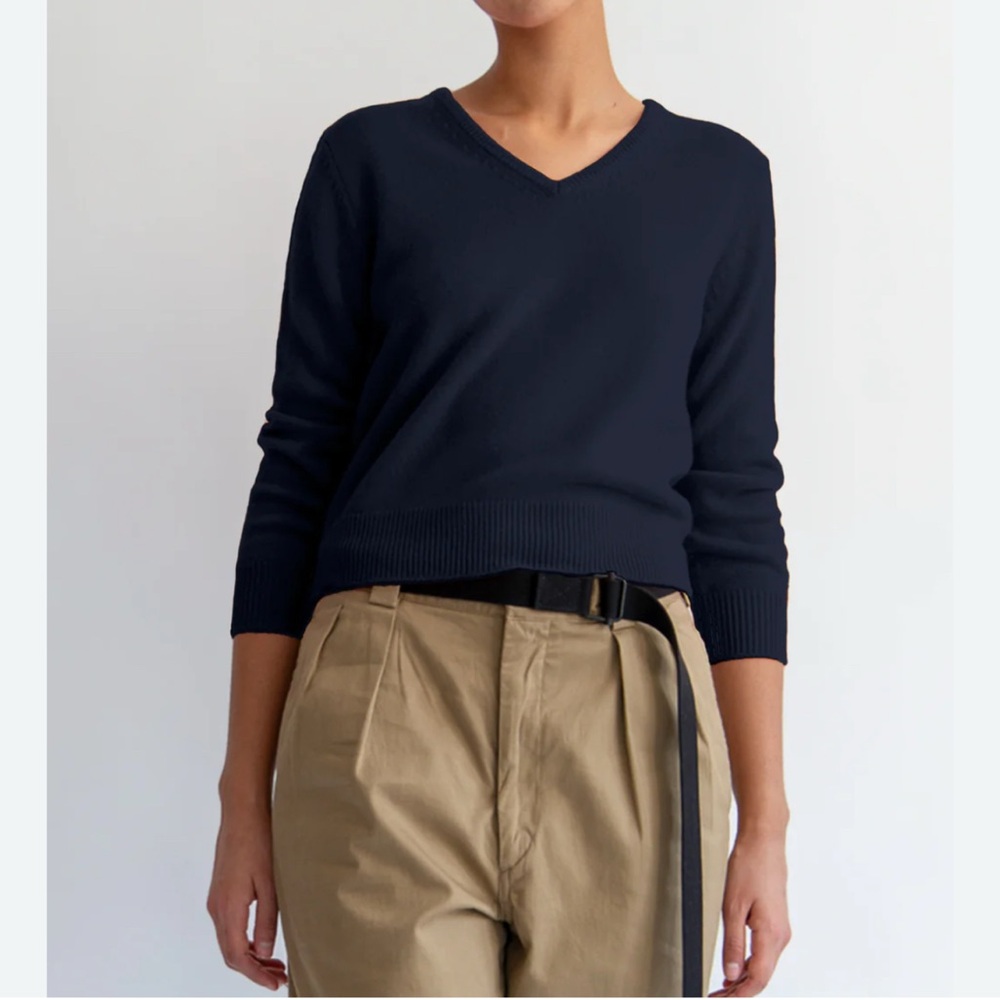TSE Black V-Neck Women's Sweater